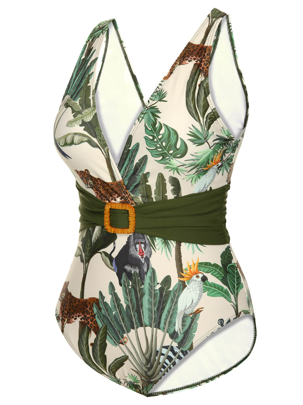 Multicolor 1960er Palm Leaf Badeanzug & Cover-Up - Image 9