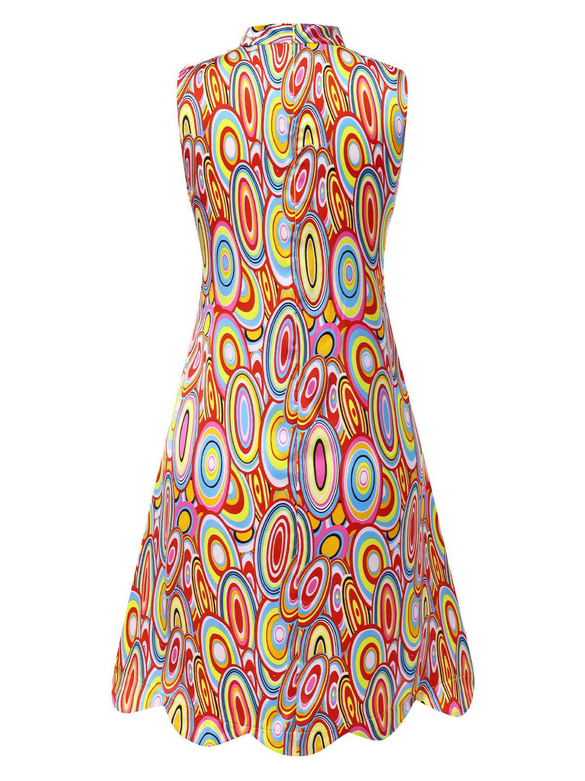 Multicolor 1960er Perle Tasten Ärmellos Kleid - Image 4
