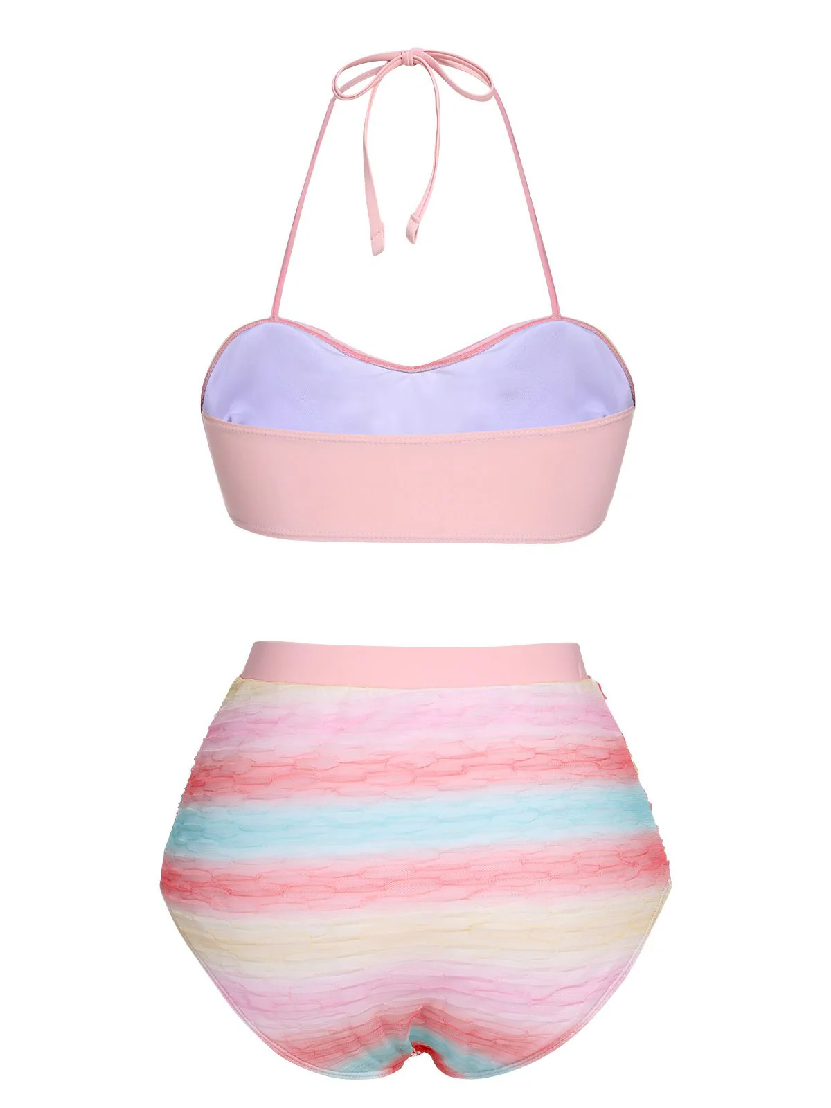 Multicolor 1960er Regenbogen Masche Badeanzug - Image 4