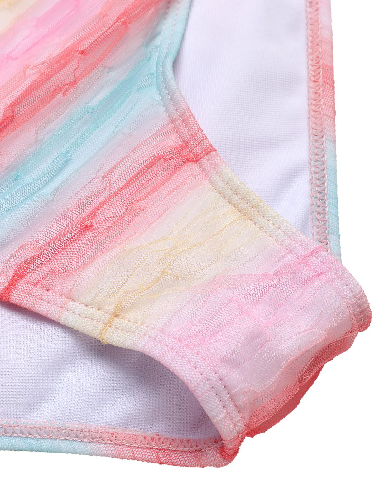 Multicolor 1960er Regenbogen Masche Badeanzug - Image 7