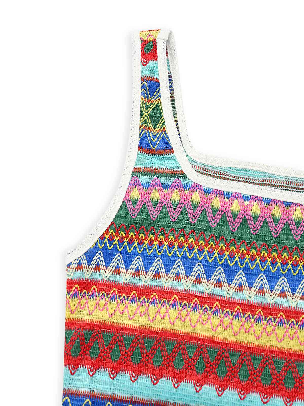 Multicolor 1960er Spaghetti Träger Seitenschlitz Bleistift Kleid - Image 3