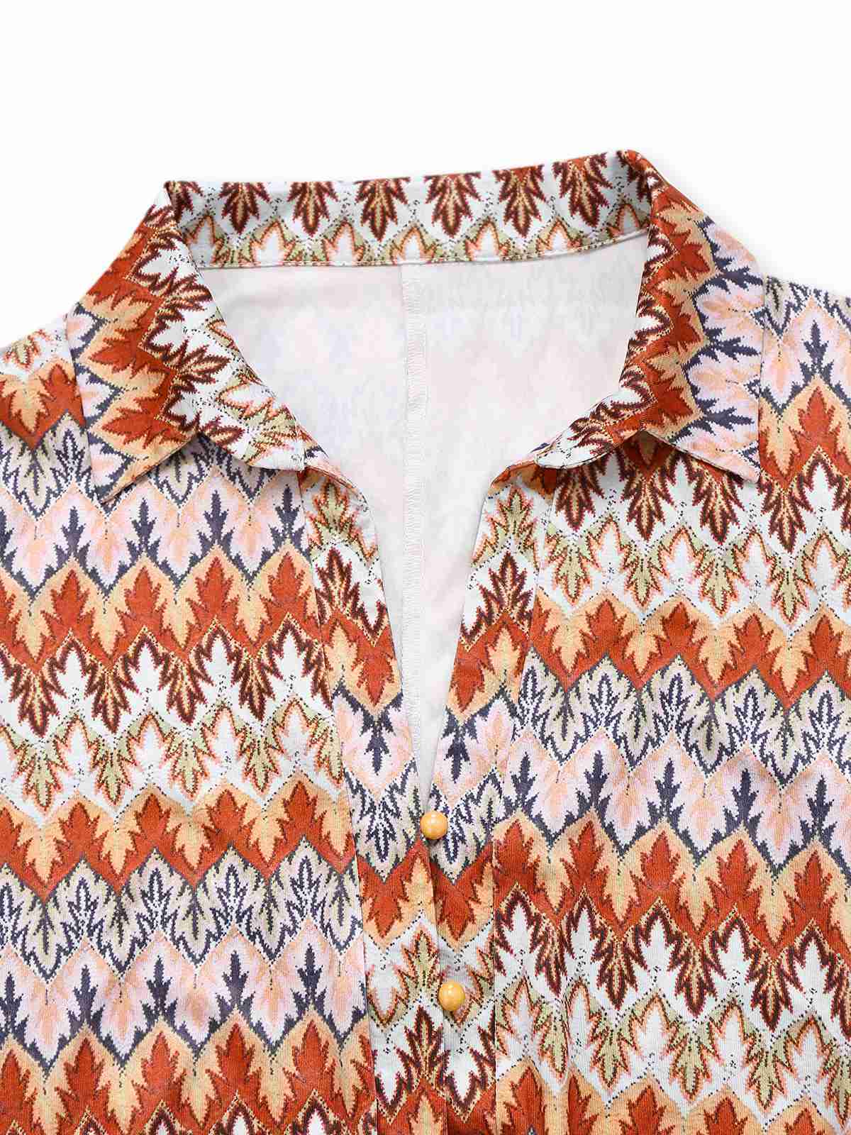 Multicolor 1970er Boho Bäume Revers Romper - Image 3