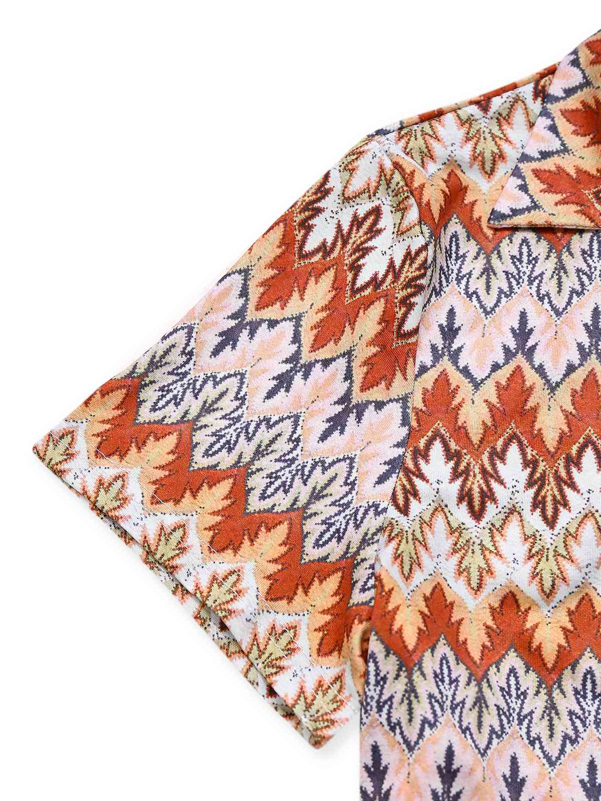 Multicolor 1970er Boho Bäume Revers Romper - Image 4