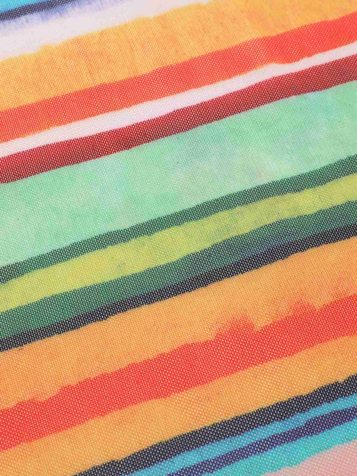 Multicolor 1970er Boho Streifen Badeanzug & Cover-Up - Image 10