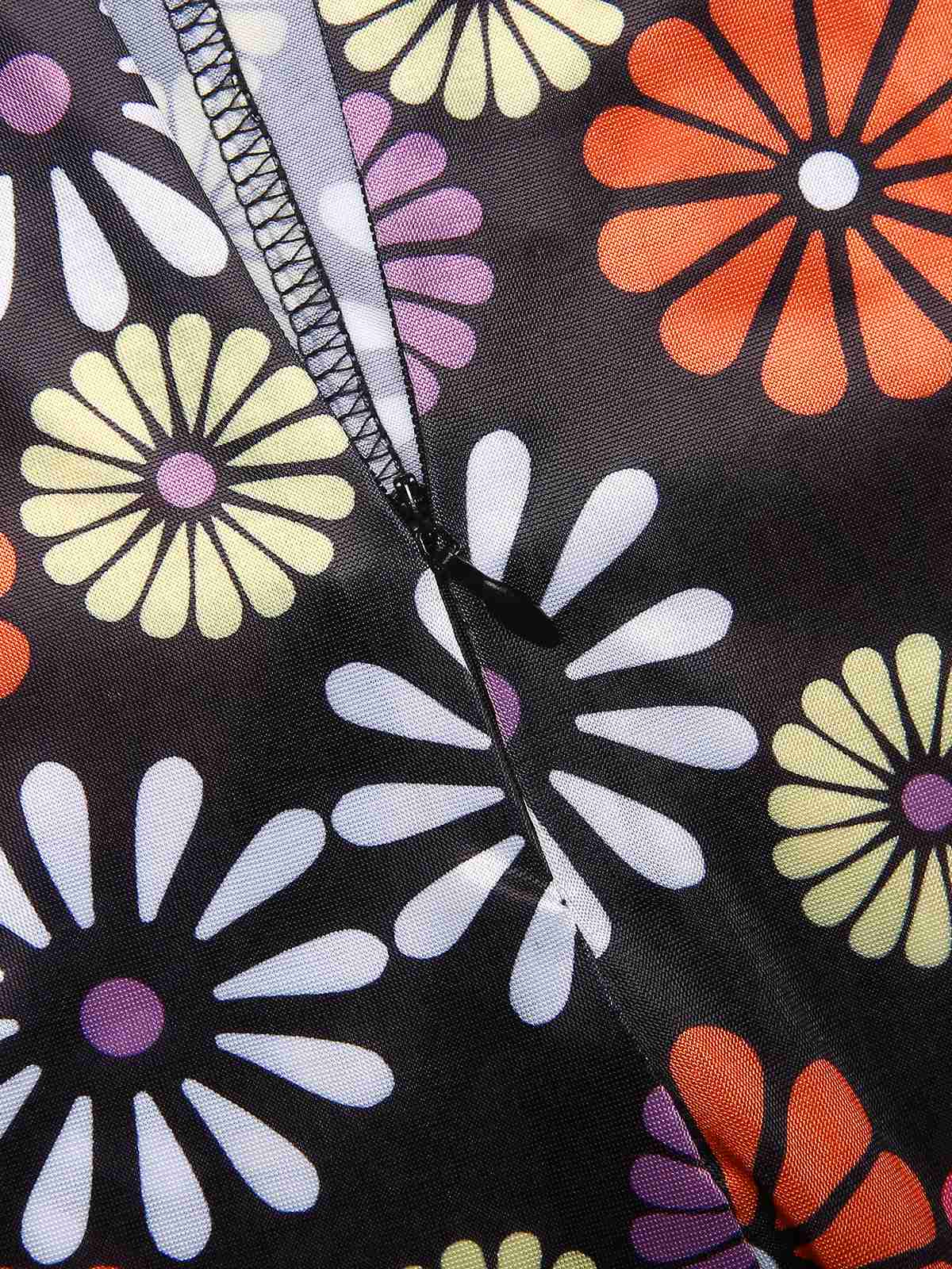 [Vorverkauf] Multicolor 1970er Hippie Blumen Halter Jumpsuit - Image 5