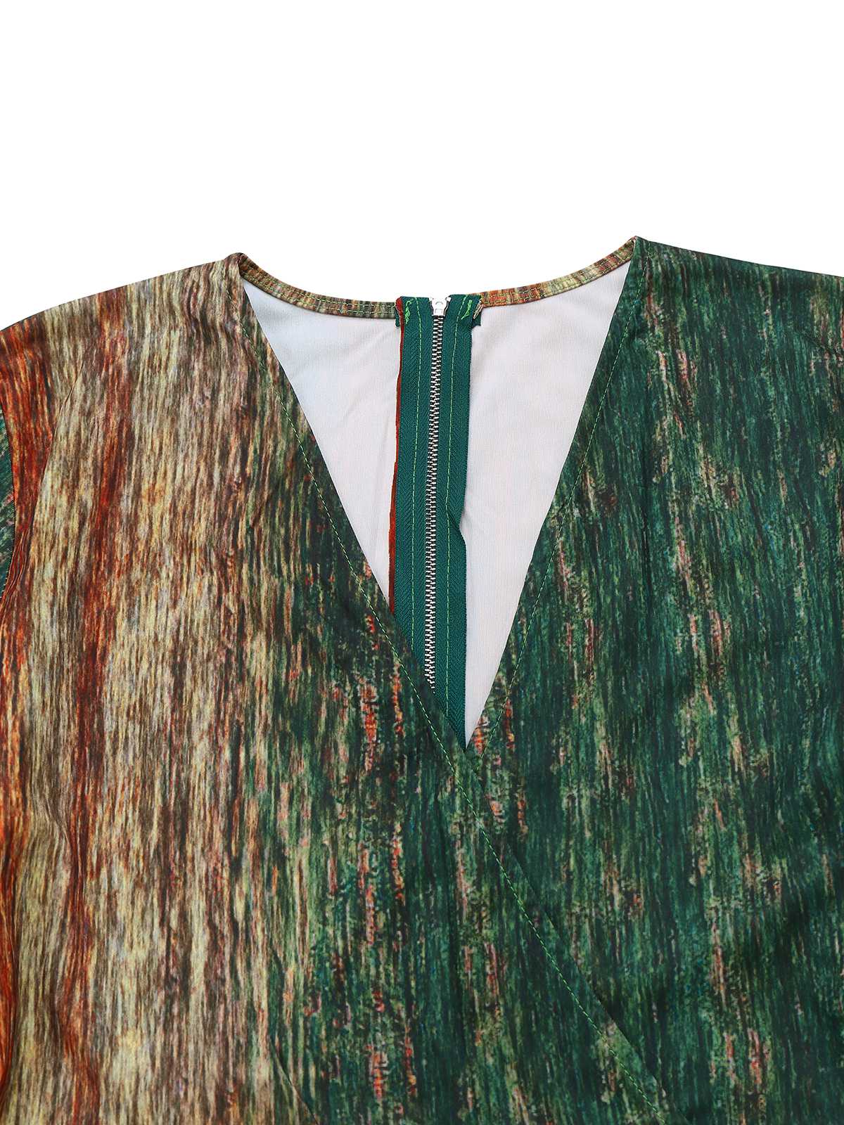 Multicolor 1970er V-Ausschnitt Gürtel Jumpsuit - Image 6