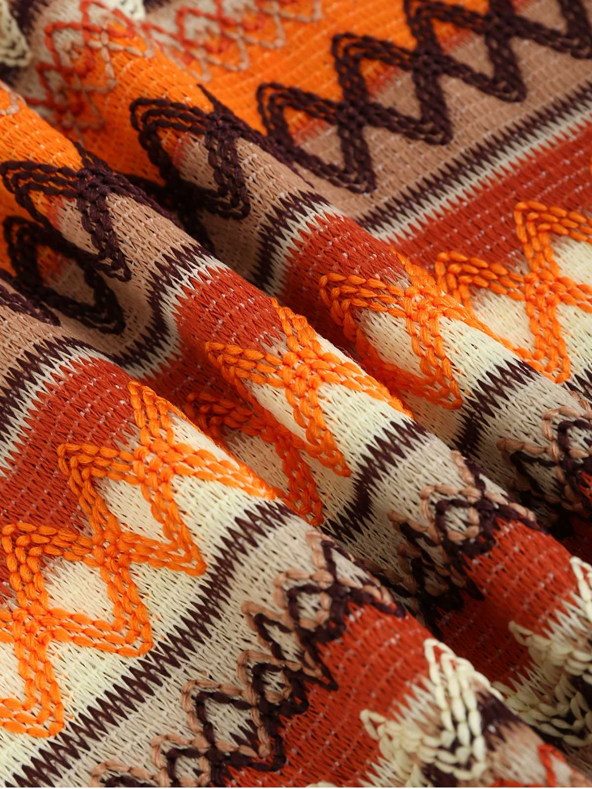 Multicolor 1970er Zickzack-Strick Mini Rock - Image 3