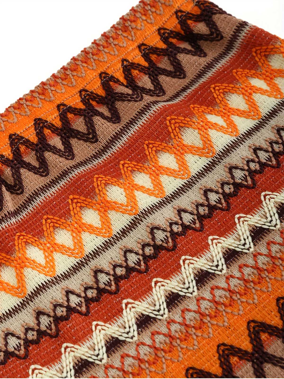 Multicolor 1970er Zickzack-Strick Mini Rock - Image 4
