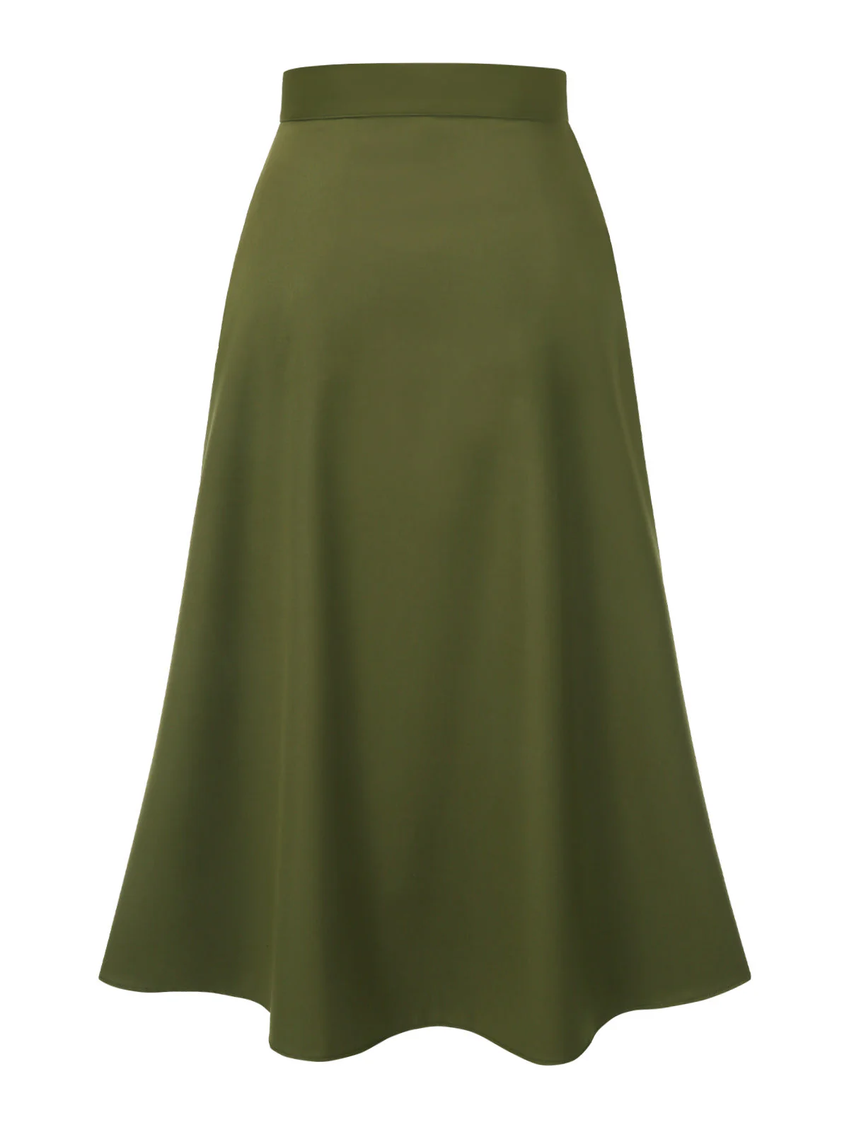 Olive Grün 1940er Knöpfen Schlitz Rock - Image 4