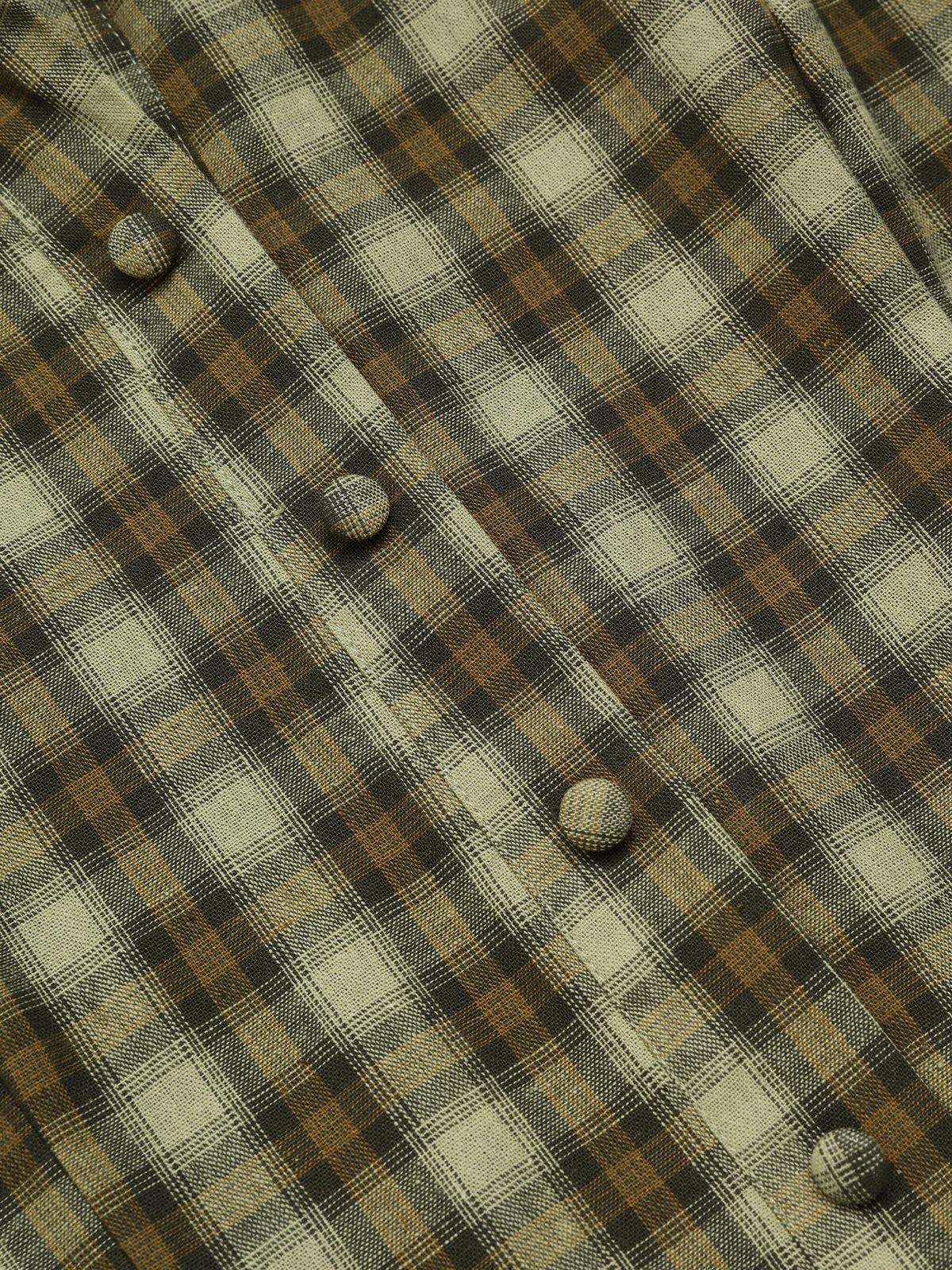GRÜN 1950ER PLAID KURAZARM SWING KLEID - Image 12