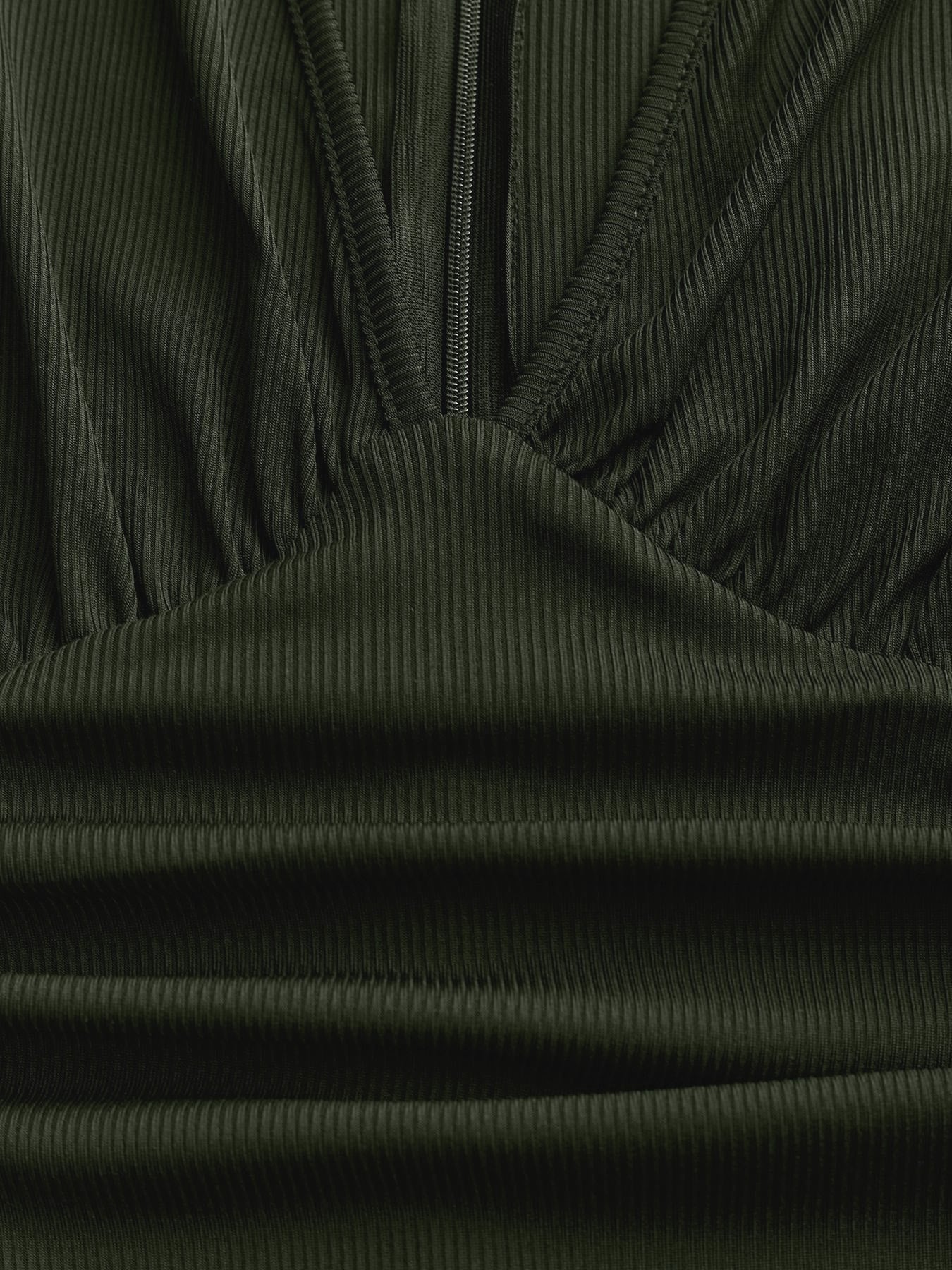 Olivgrün 1950er V-Ausschnitt Polka Dot Transparentärmel Jumpsuit - Image 6
