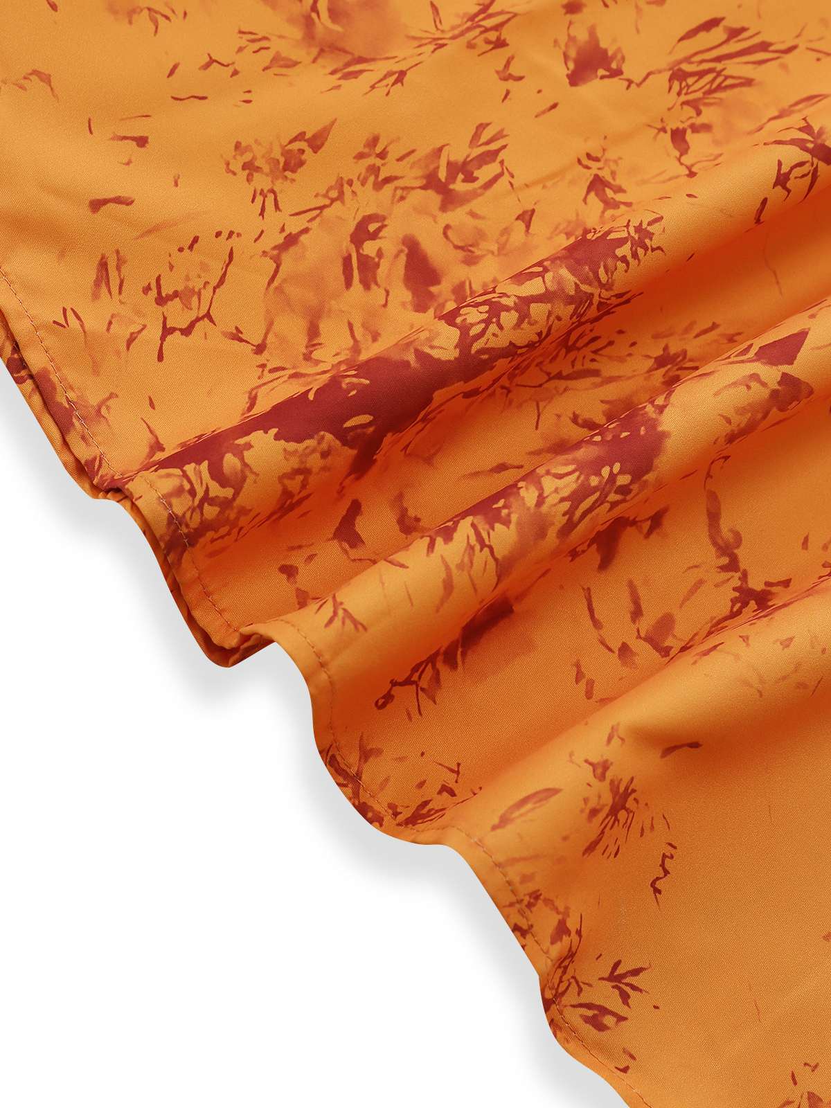 Orange 1930er Baumwolle Ärmellos Bedruckt Tailliert Kleid - Image 6