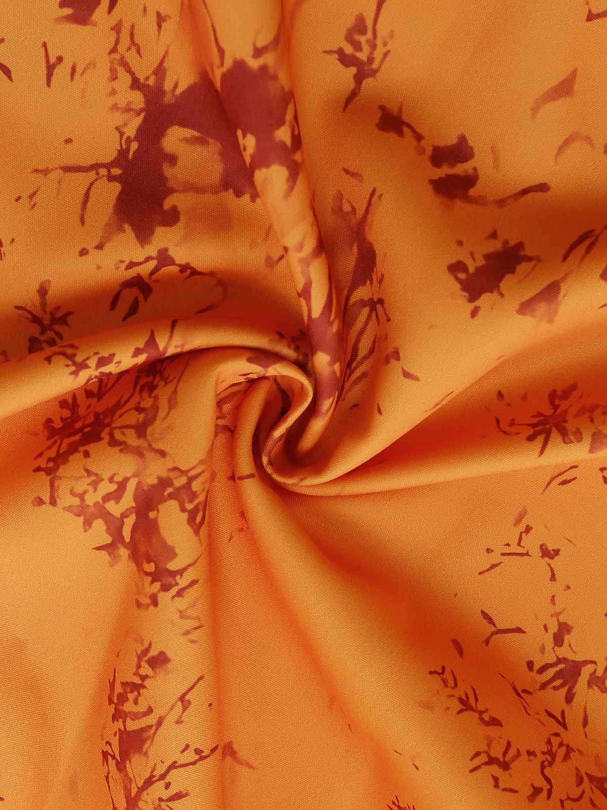 Orange 1930er Baumwolle Ärmellos Bedruckt Tailliert Kleid - Image 7