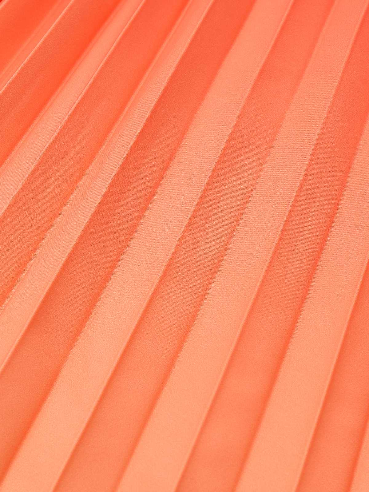 Orange 1930er Hosenträger V-Ausschnitt Gradient Plissiertes Maxi Kleid - Image 6