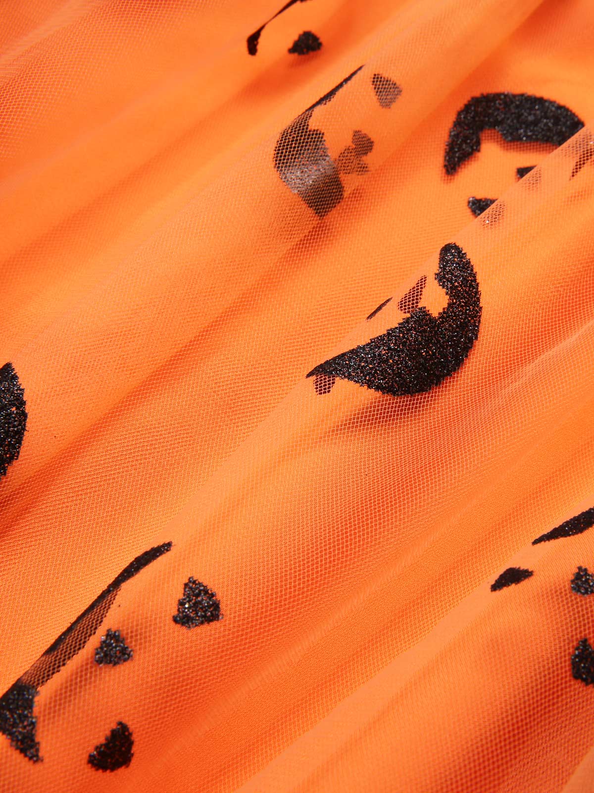 Orange 1940er Halloween Smiley Gesicht Masche Straps Rock - Image 5