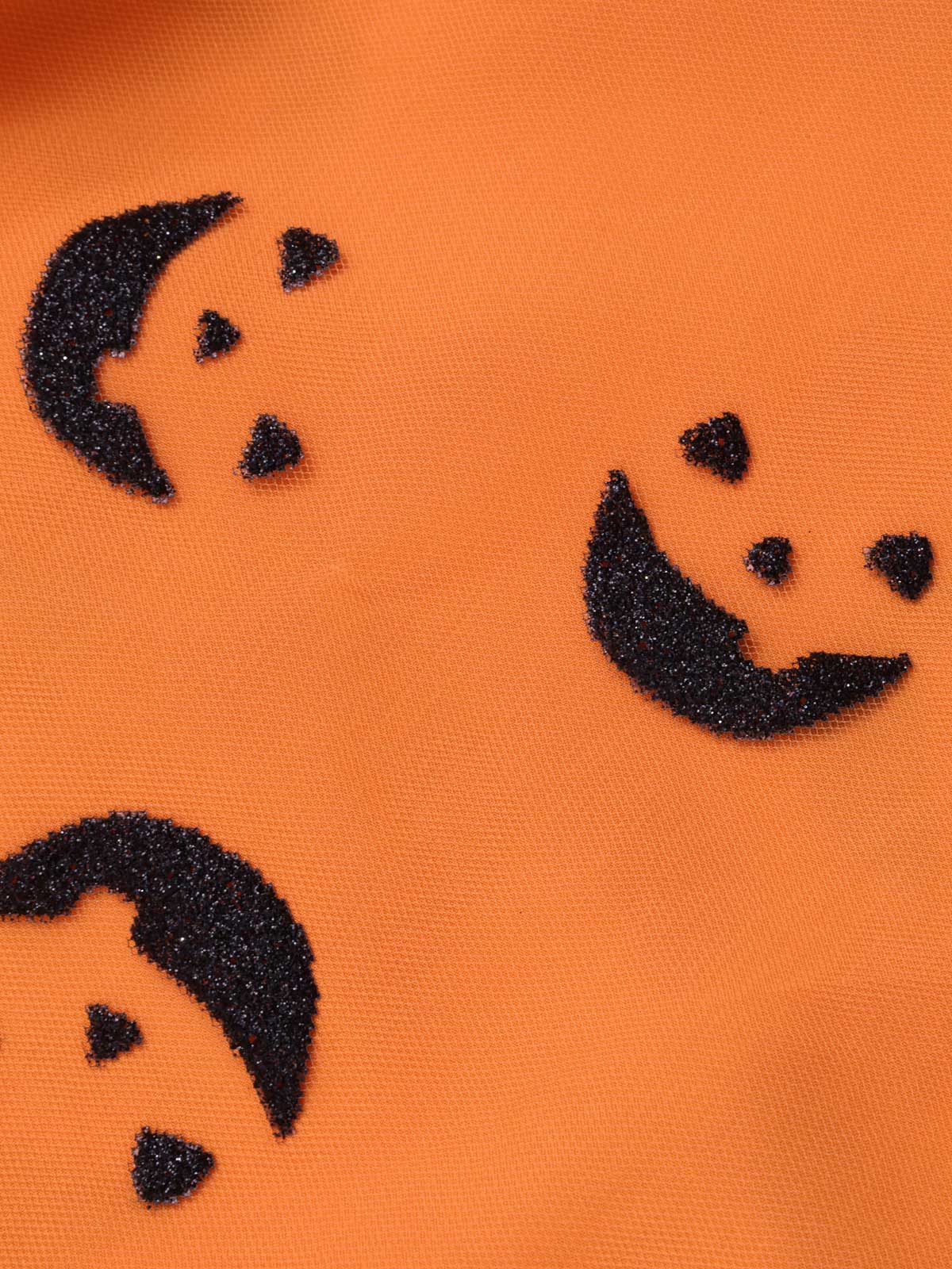 Orange 1940er Halloween Smiley Gesicht Masche Straps Rock - Image 7