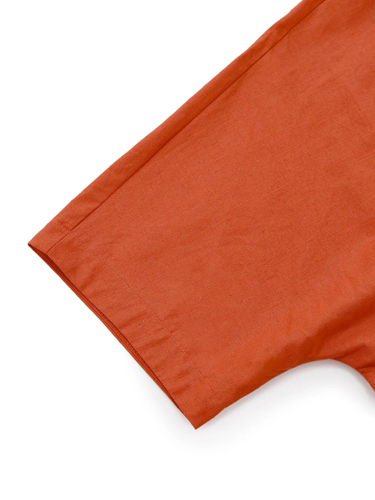 Orange 1940er Solide V-Ausschnitt Brosche Knopf Kleid - Image 5