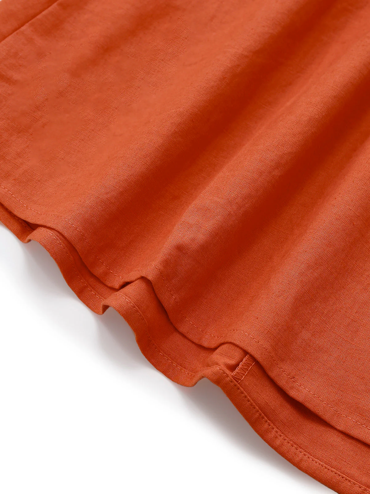 Orange 1940er Solide V-Ausschnitt Brosche Knopf Kleid - Image 6