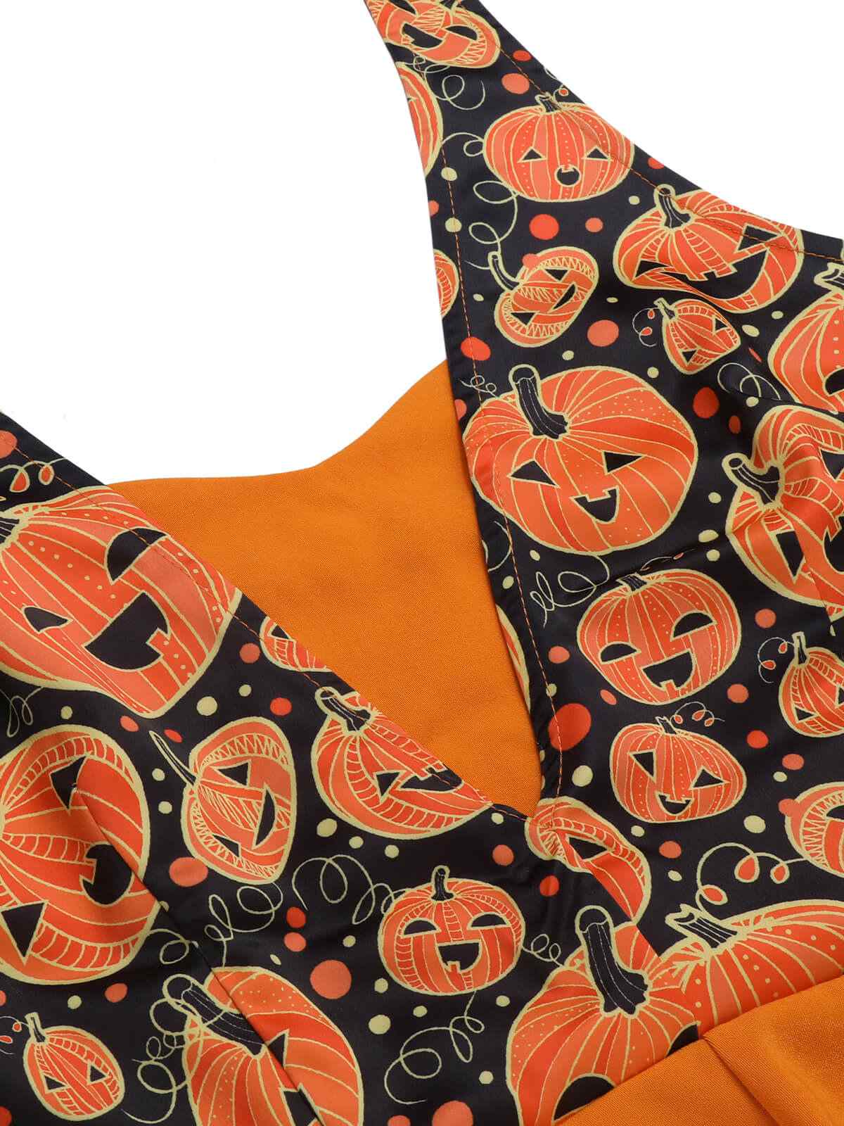 Orange 1950er Halloween Kürbis Halter Romper - Image 6