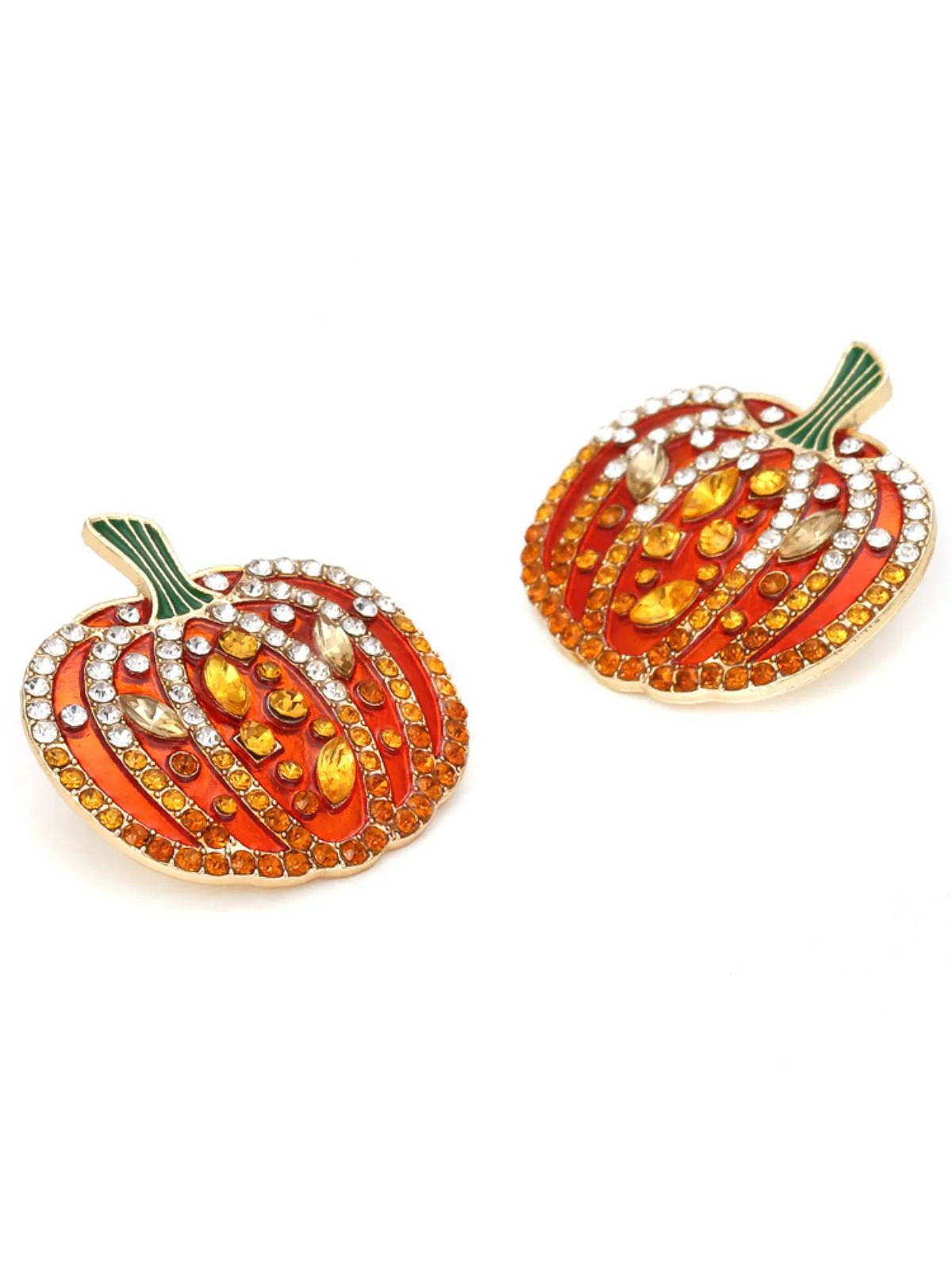 Orange 1950er Halloween Kürbis Ohrring - Image 2