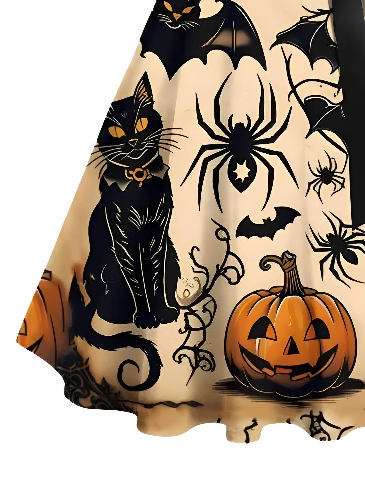 Orange 1950er Kürbis Katze Schläger Swing Kleid - Image 4
