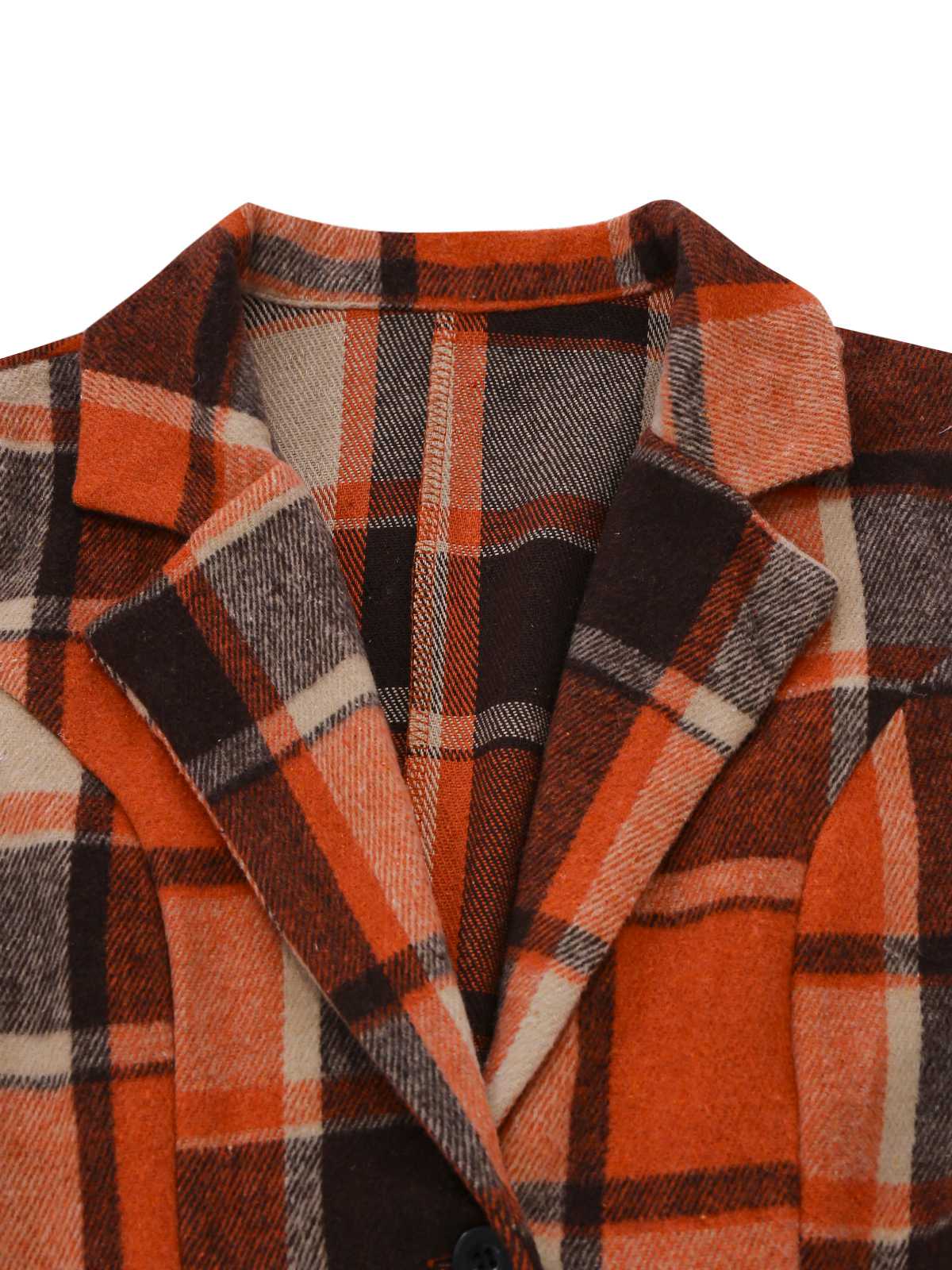 Orange 1950er Karo Hoch Niedrig Saum Revers Jacke - Image 4