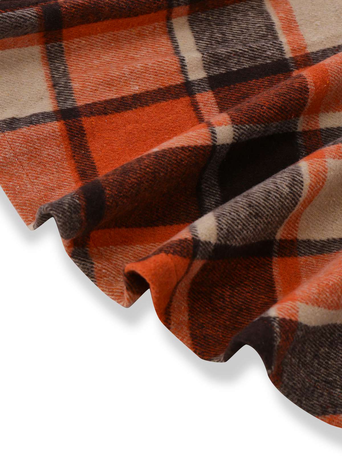 Orange 1950er Karo Hoch Niedrig Saum Revers Jacke - Image 6