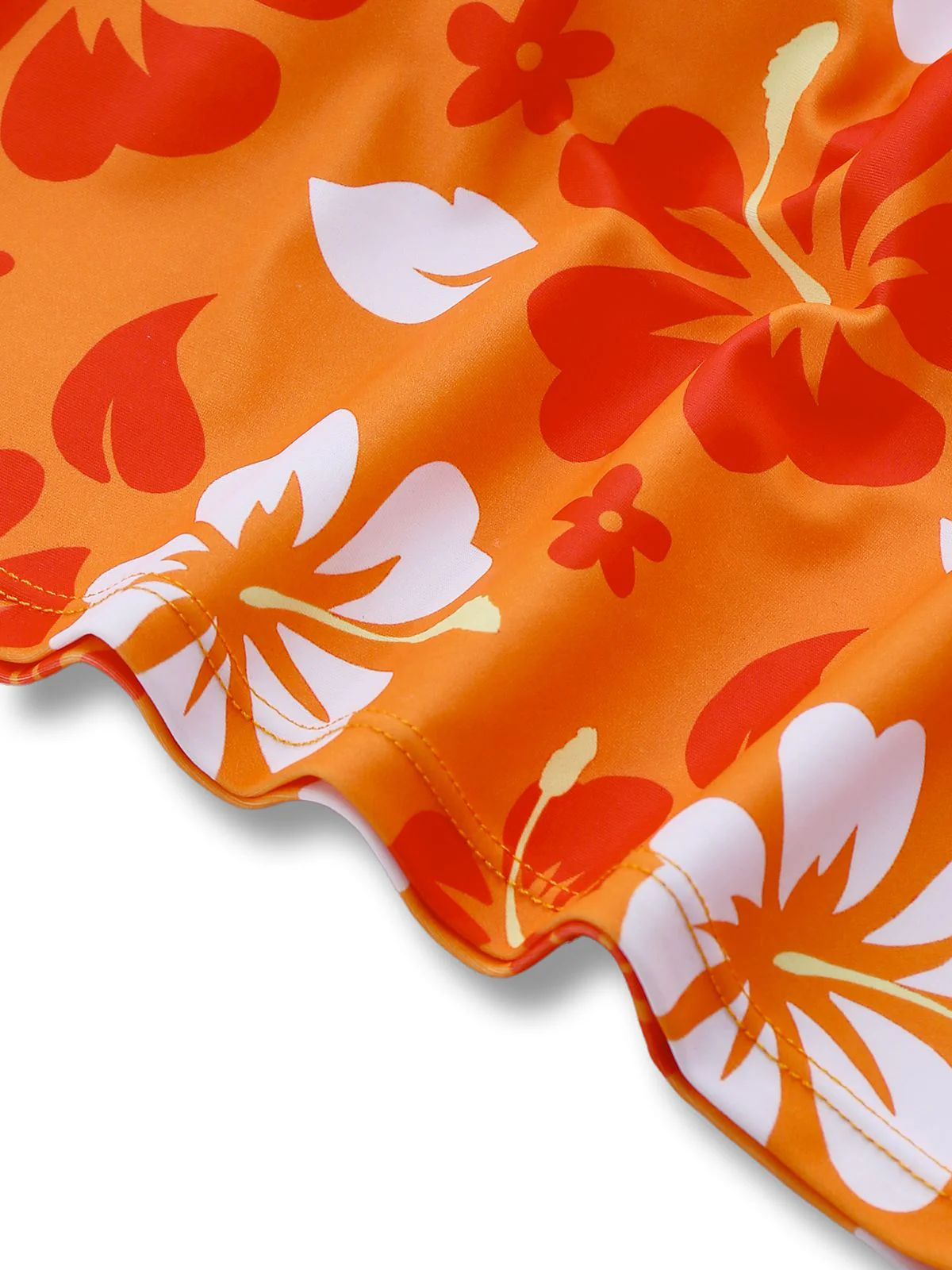 Orange 1960er Blumen Rückenfrei Bikini Set - Image 7