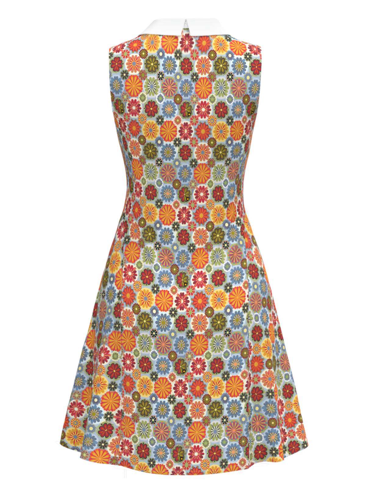 Orange 1960er Gänseblümchen Peter Pan Kragen Kleid - Image 4