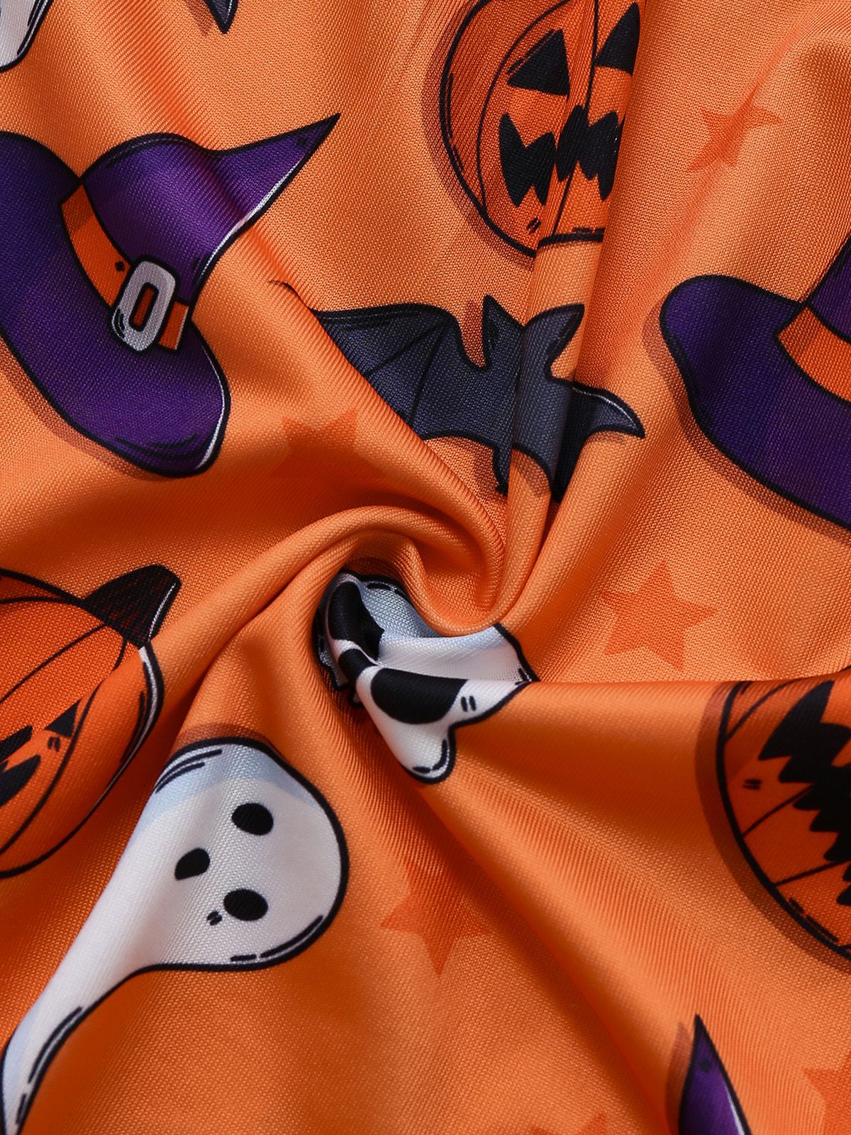 Orange 1960er Halloween Spitze Patchwork Nachtwäsche - Image 4