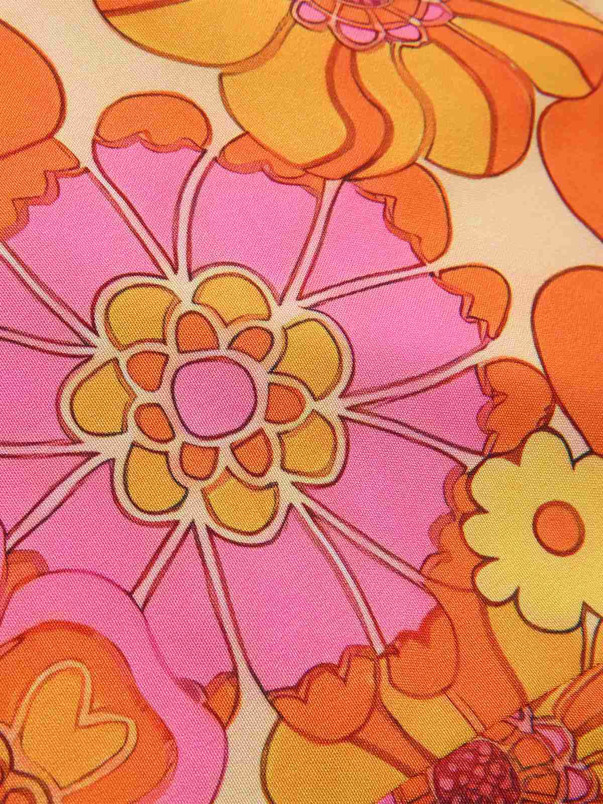 Orange 1960er Hippie Blumen Halfter Top - Image 8