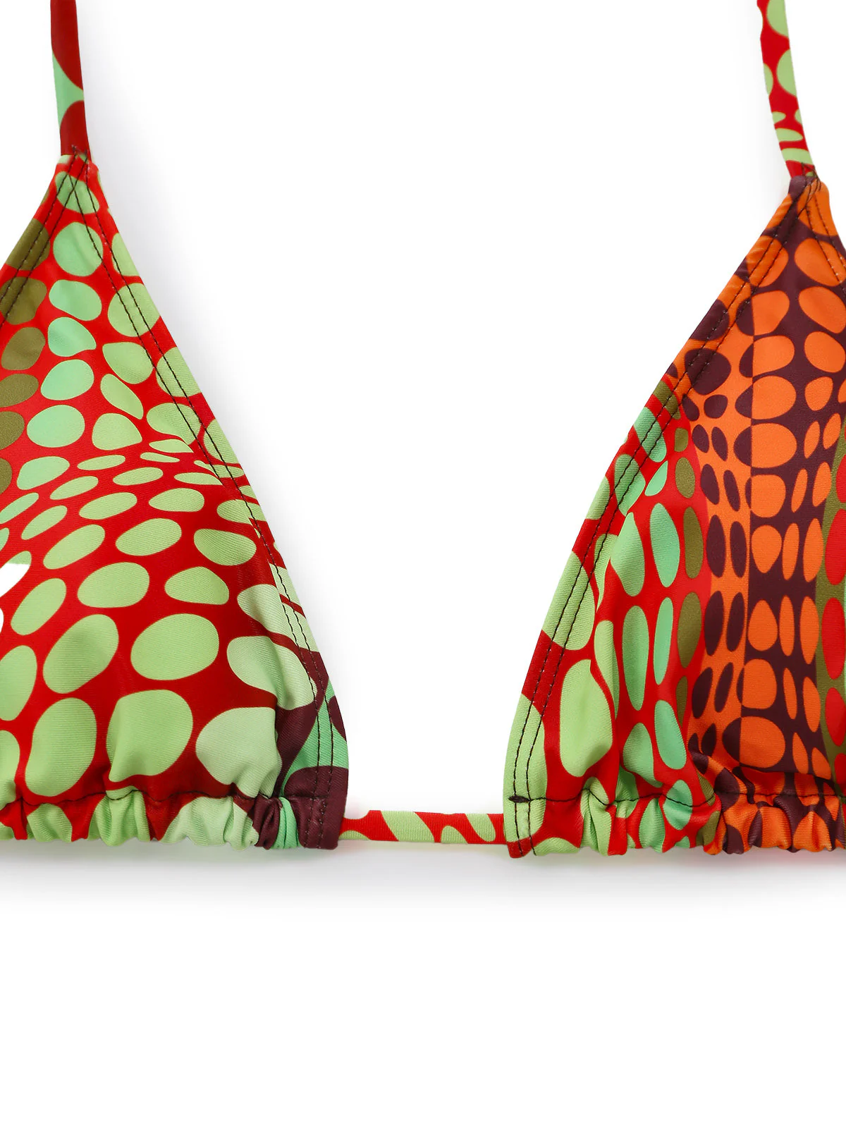 [Vorverkauf] Orange 1960er Psychedelisch Polka Dot Netz Bikini Set - Image 5
