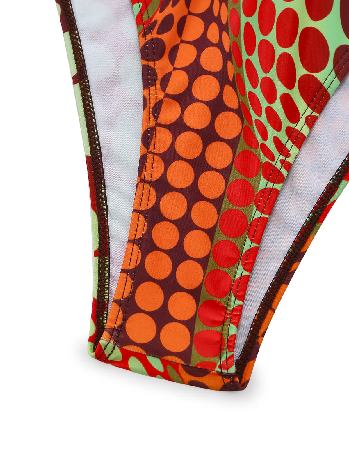[Vorverkauf] Orange 1960er Psychedelisch Polka Dot Netz Bikini Set - Image 7