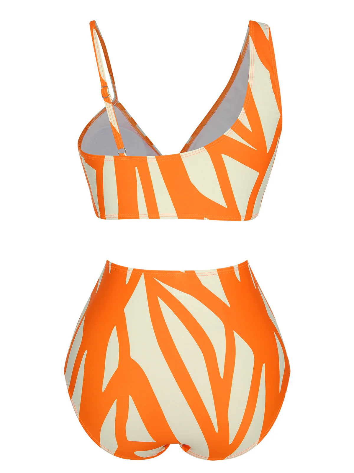 Orange 1960er Riemen Streifen Swimsuit - Image 3