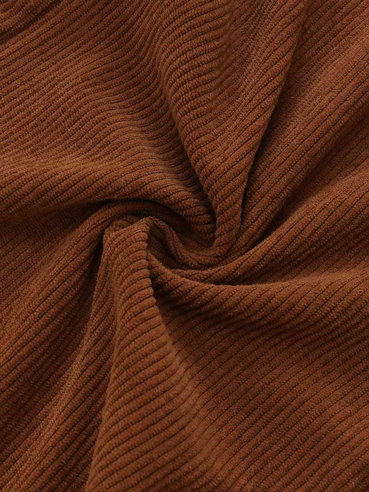 [Vorverkauf] Orange 1970er Gänseblümchen Cord Krawattenhals Jumpsuit - Image 8