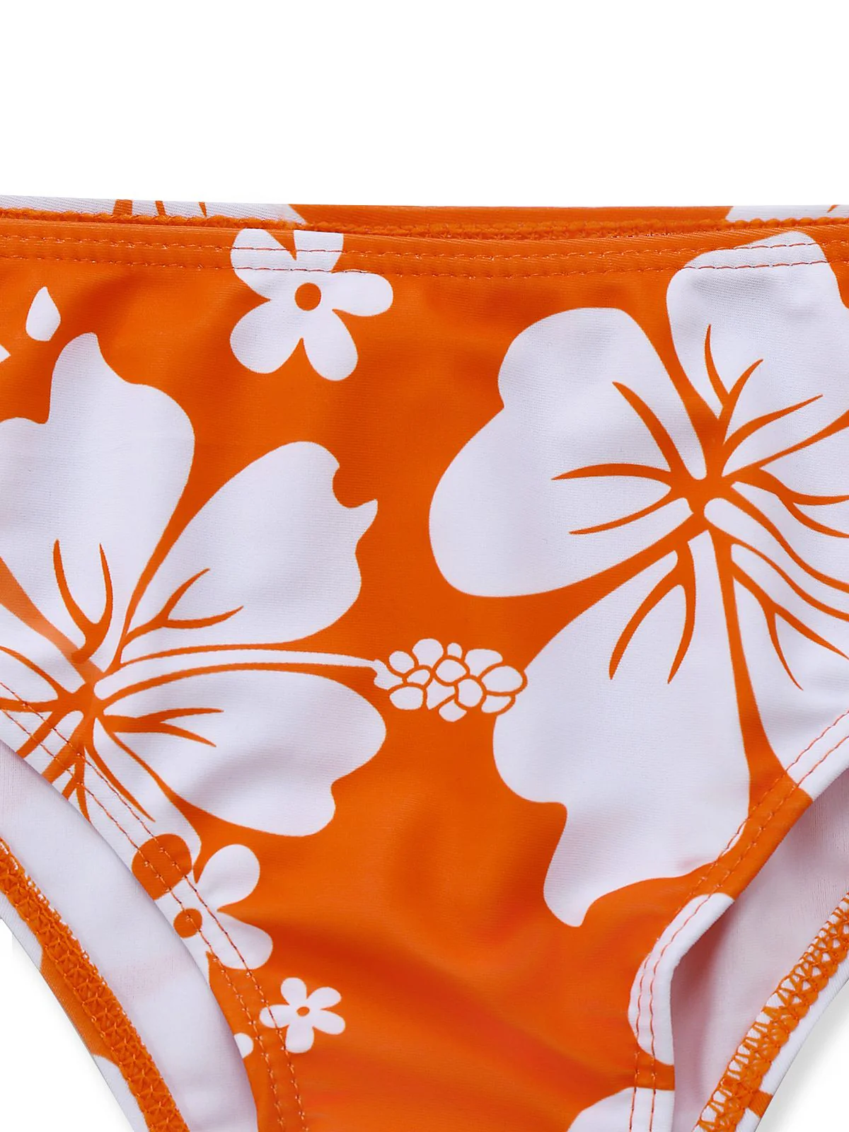 Orange 1970er Tropisch Blumen Halter Tankini Set - Image 5