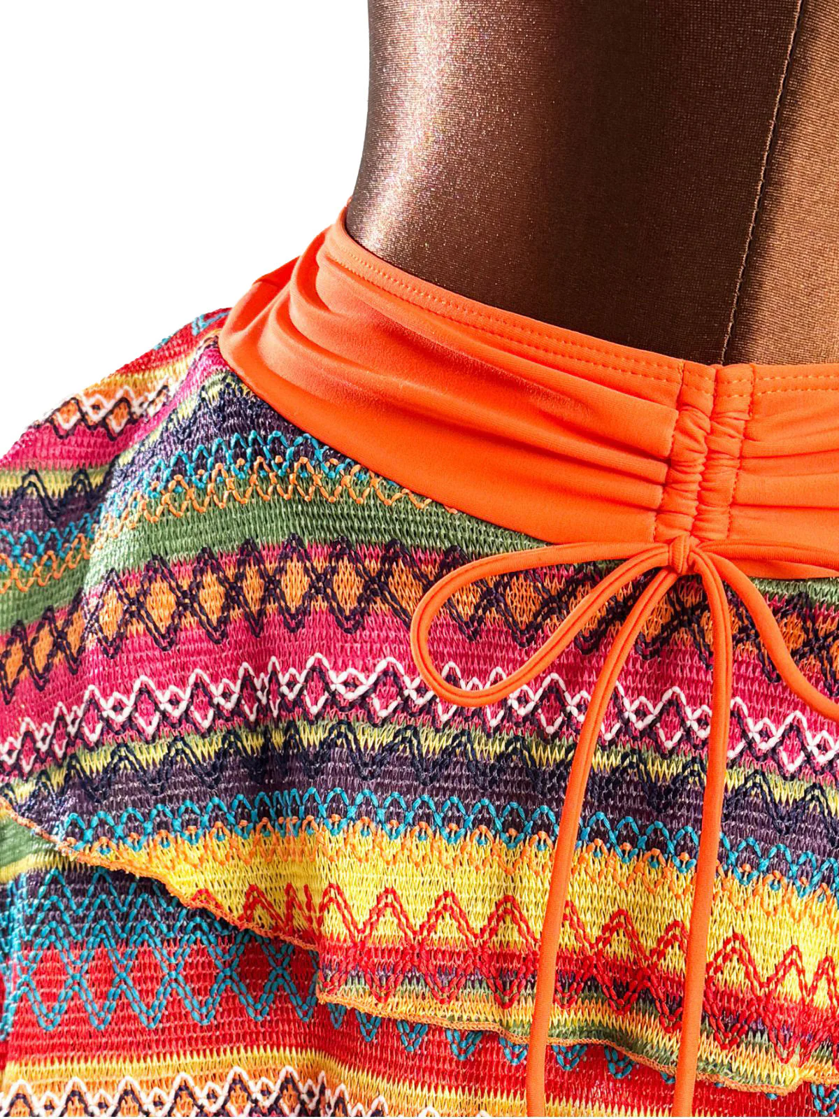 Orange 80er Boho Bikini-Set & Rock-Cover-Up - Image 8