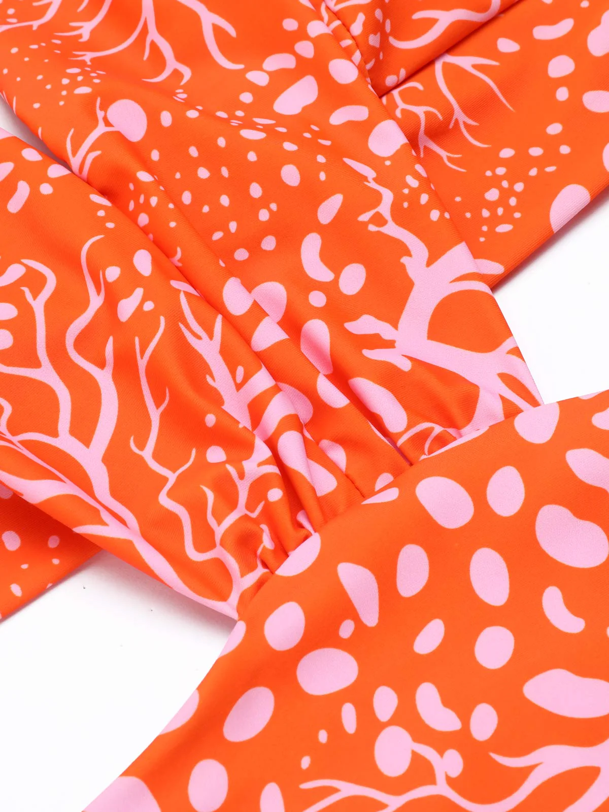 ORANGE BLUMEN-SCHNÜR-EINTEILER-BADEANZUG - Image 3
