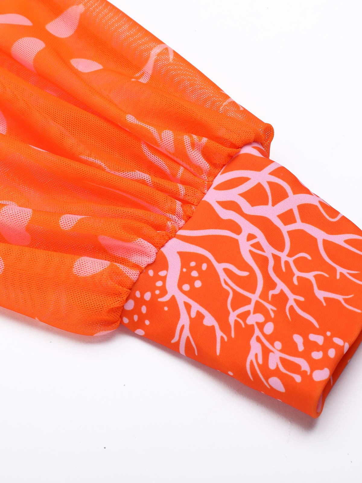 ORANGE BLUMEN-SCHNÜR-EINTEILER-BADEANZUG - Image 5
