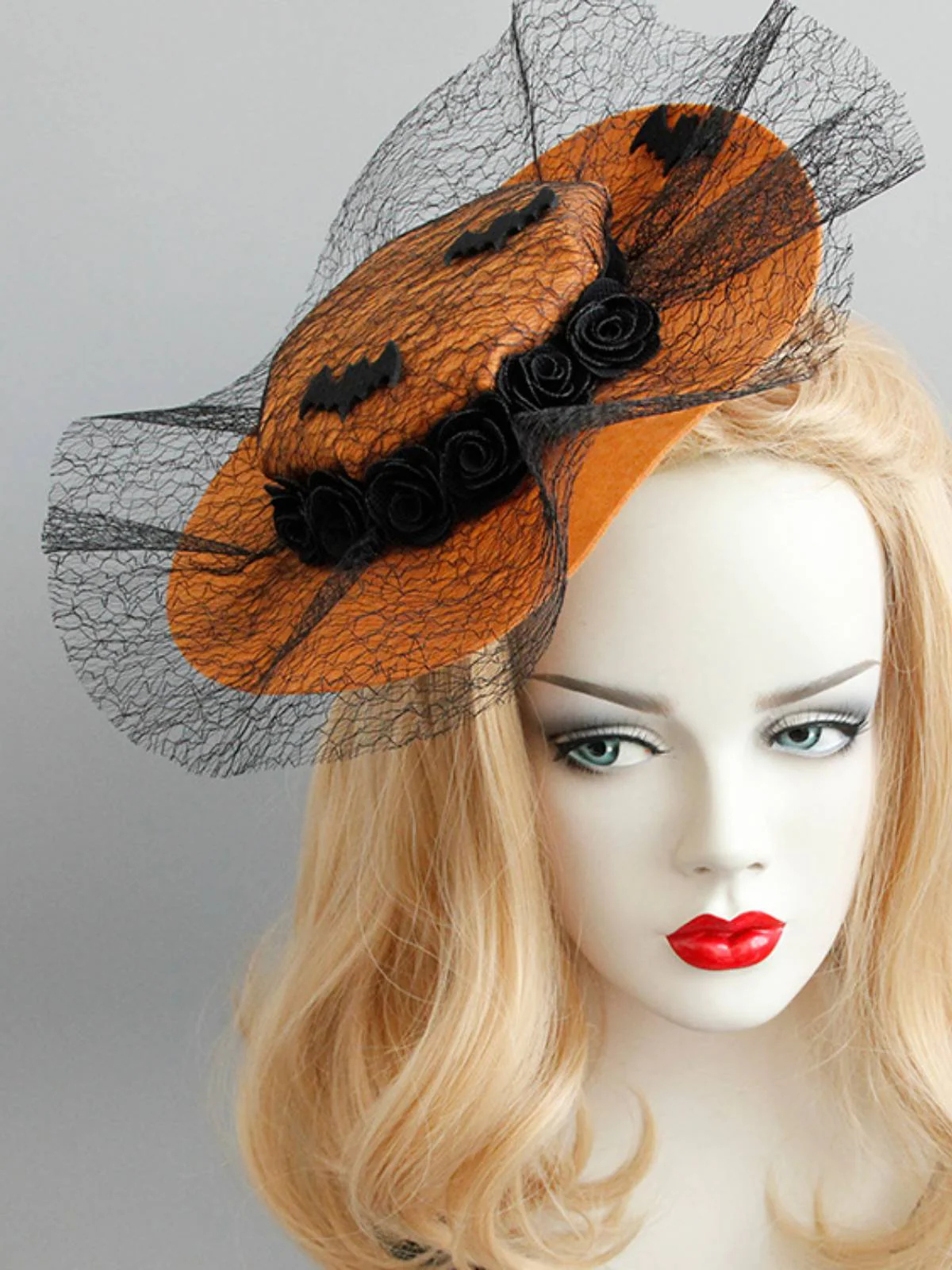 ORANGE RETRO HALLOWEEN SPITZEN FLEDERMUTTER - Image 2