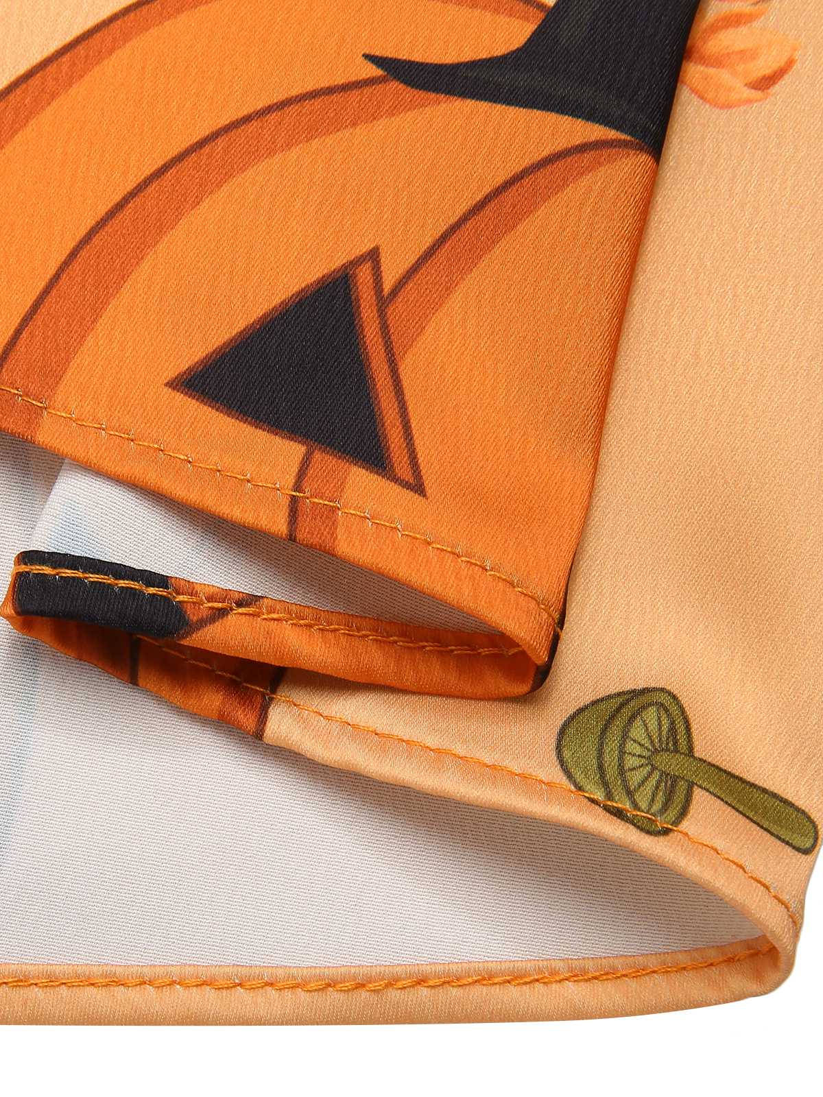 Orangefarbenes ärmelloses 1950er Halloween-Kleid mit Perlenstickerei - Image 7