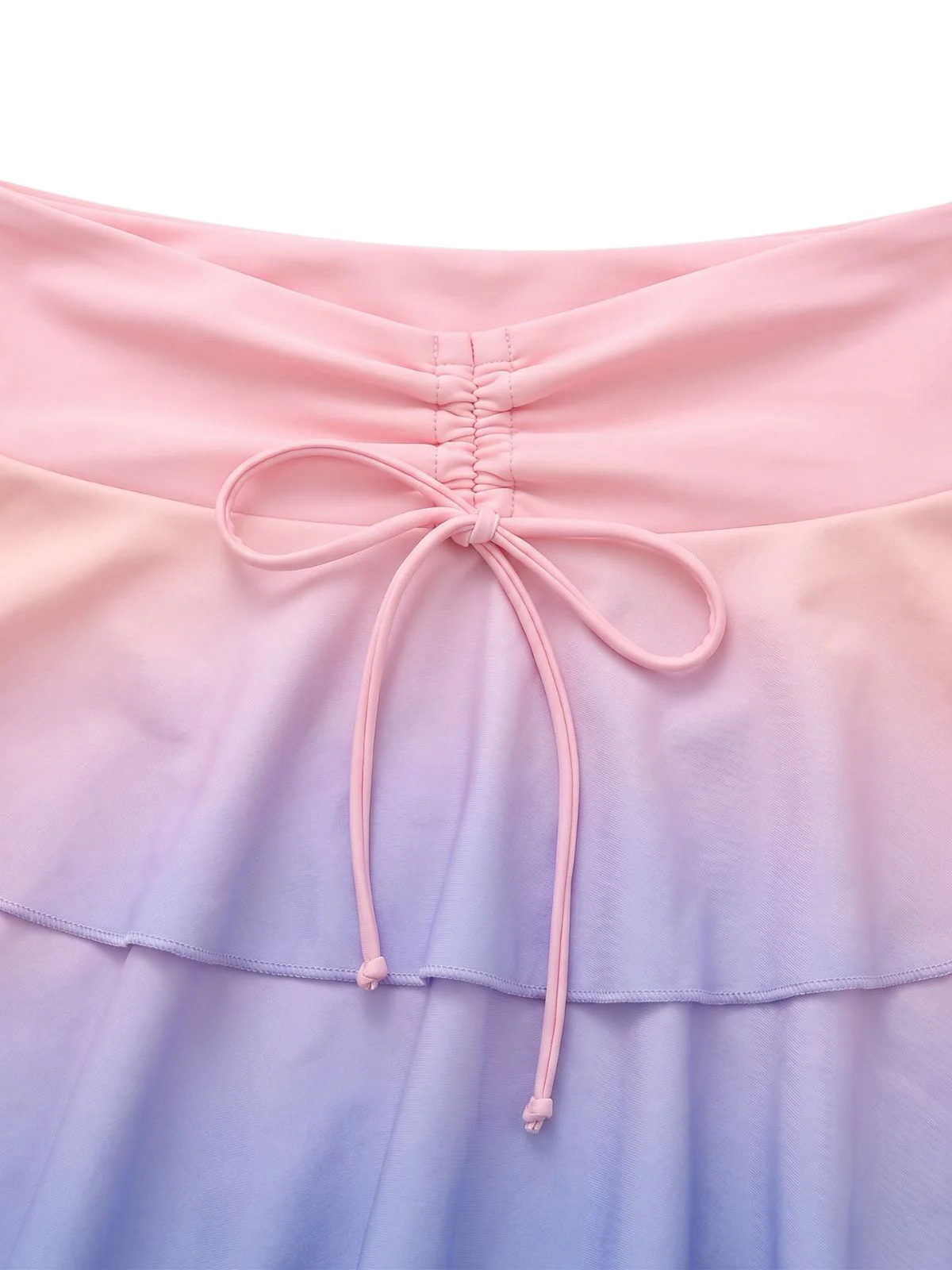 [Vorverkauf] Pastell-Ombre 50er Bikini-Set mit Rüschenrock und Neckholder - Image 4