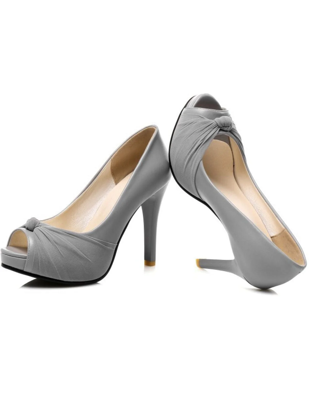 Peep Toe Knot Stilettos High Heels - Image 2