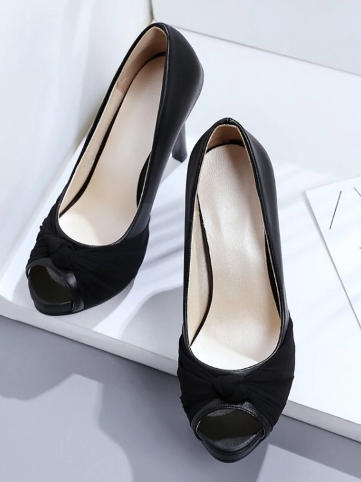 Peep Toe Knot Stilettos High Heels - Image 9
