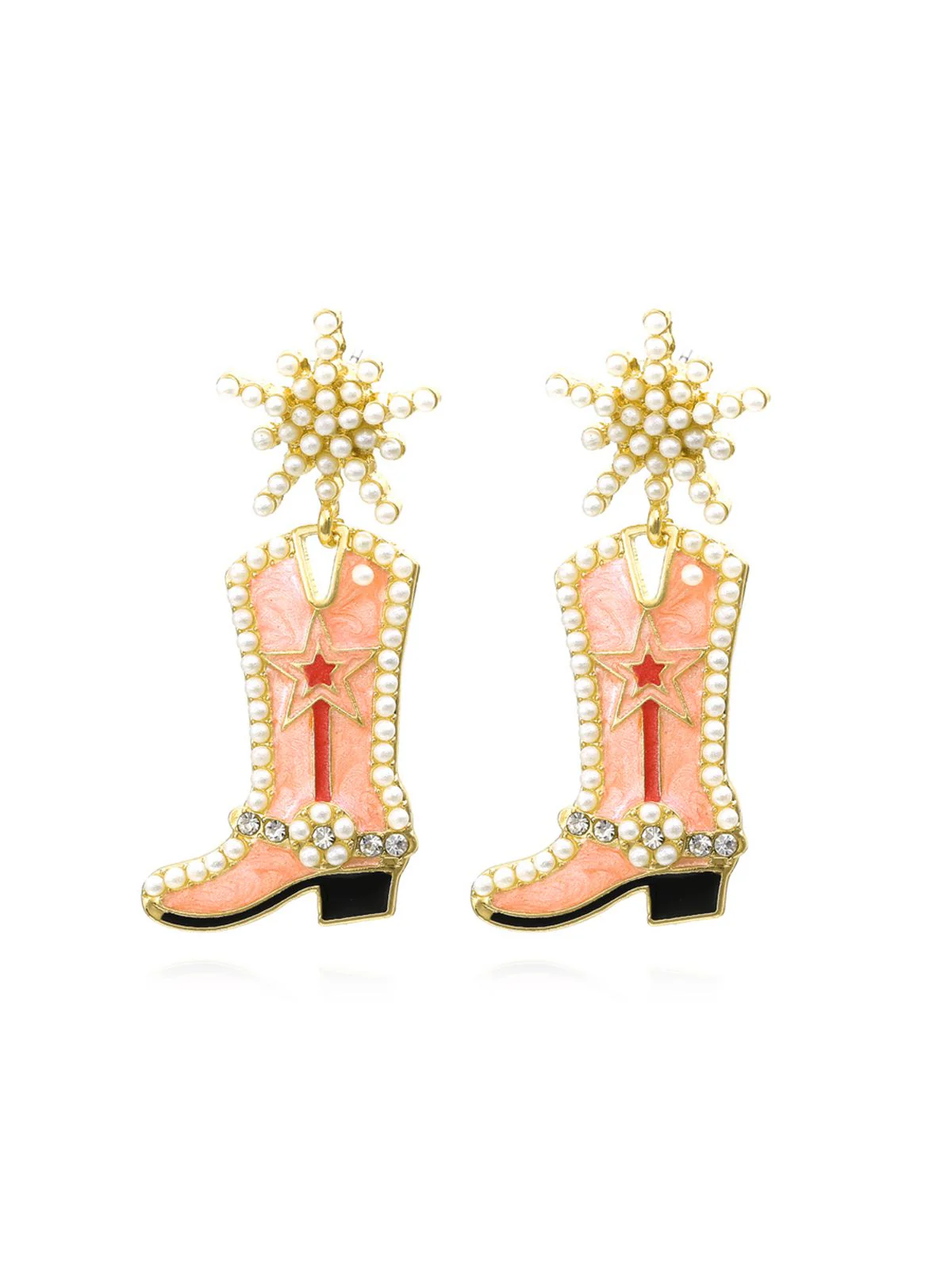 Perlenstern Cowboy Stiefel Ohrringe - Image 3