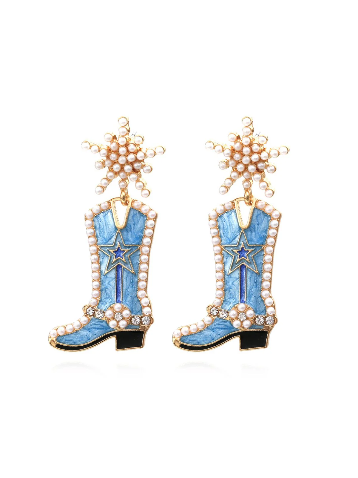 Perlenstern Cowboy Stiefel Ohrringe - Image 4