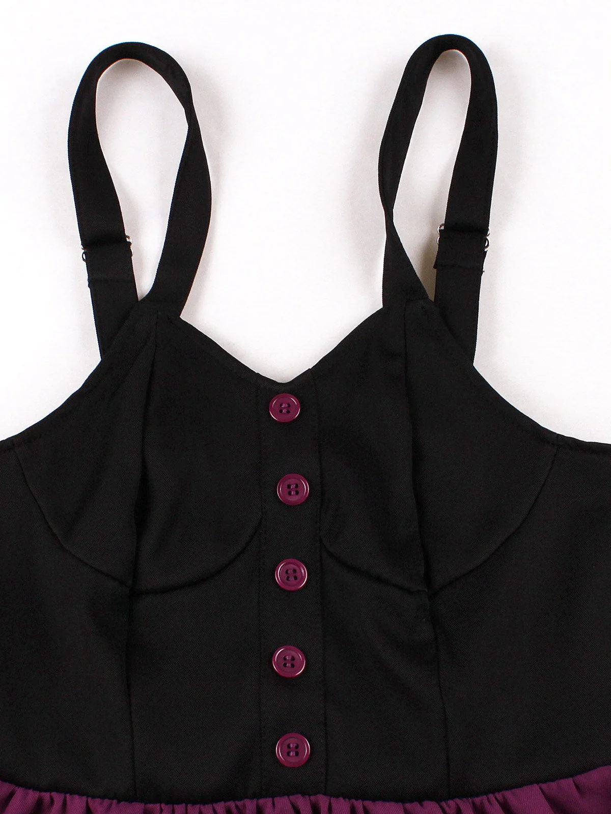 Purpurrot 1950er Katze Breite Träger Swing Kleid - Image 3