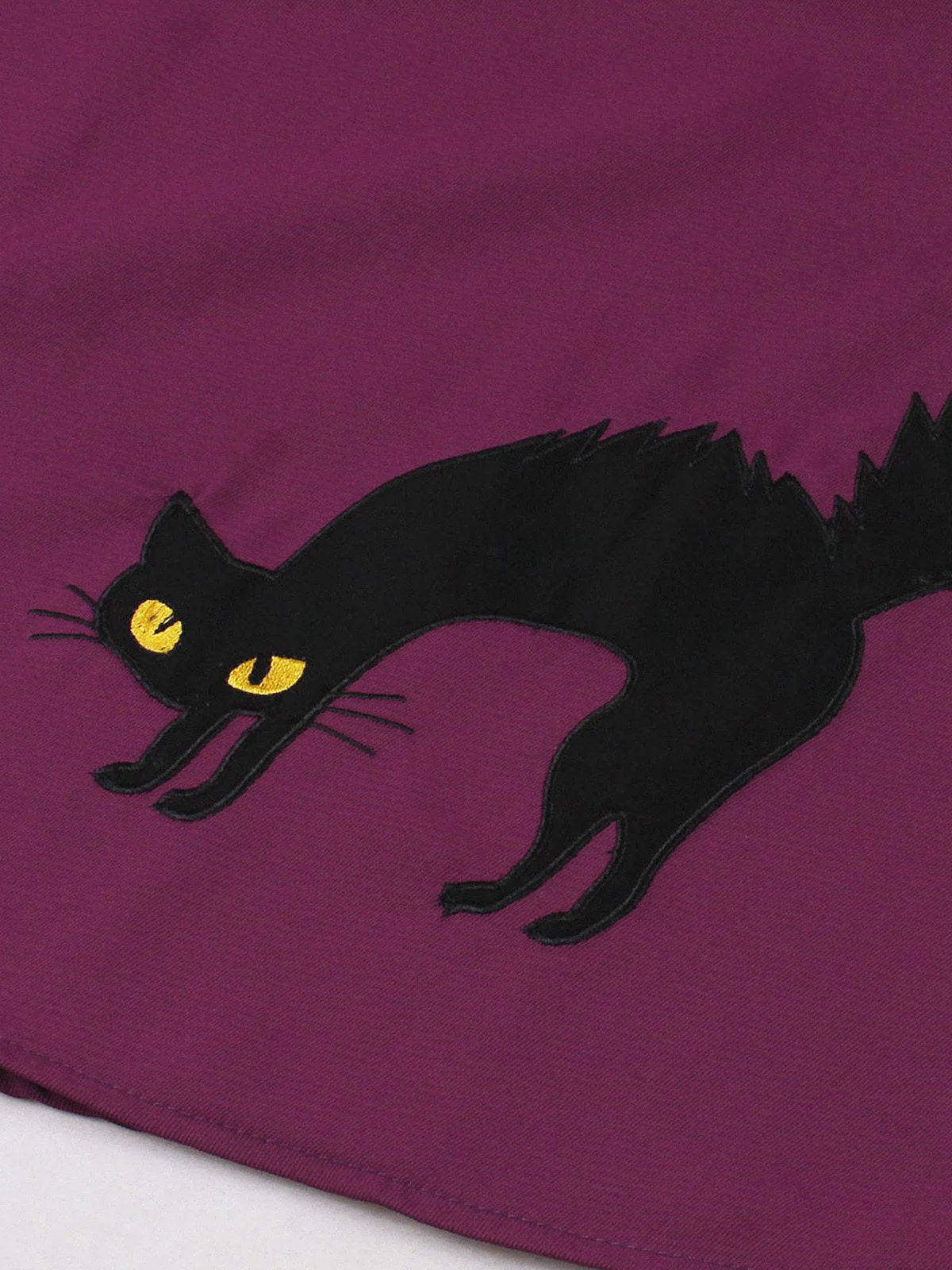 Purpurrot 1950er Katze Breite Träger Swing Kleid - Image 5