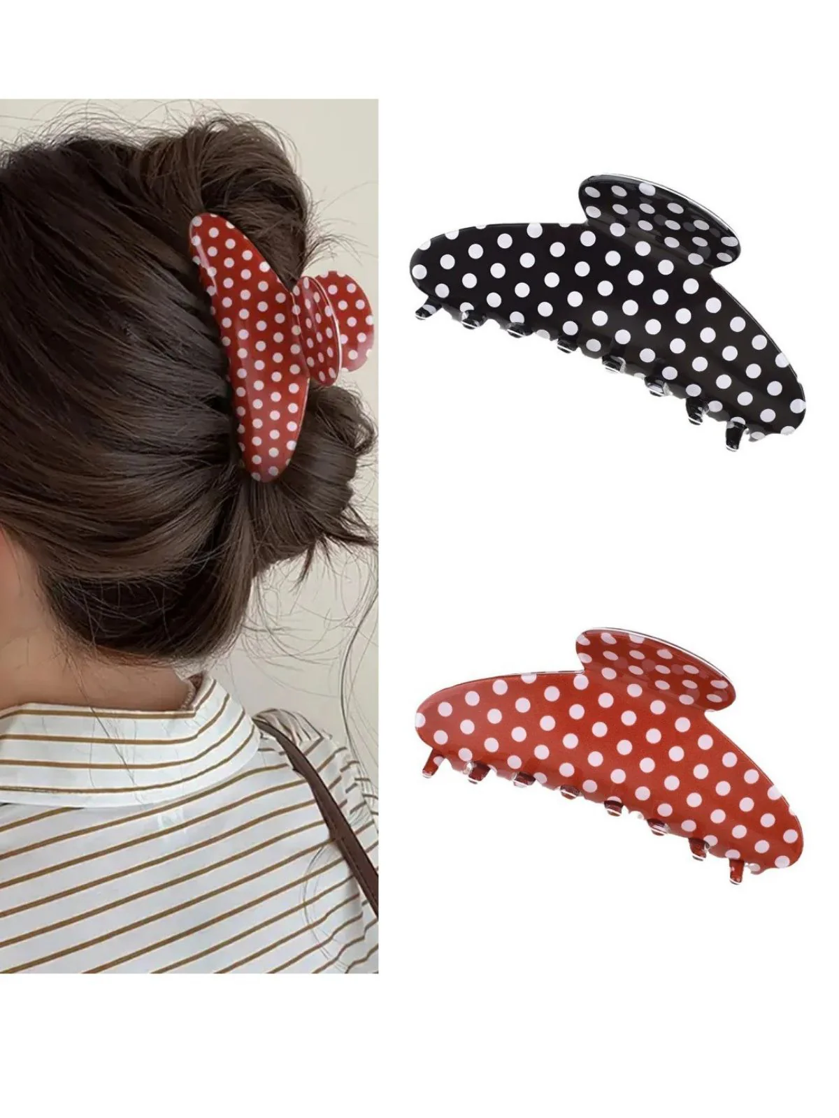 PVC Polka Punkte Valentinstag Hai Haarklammer