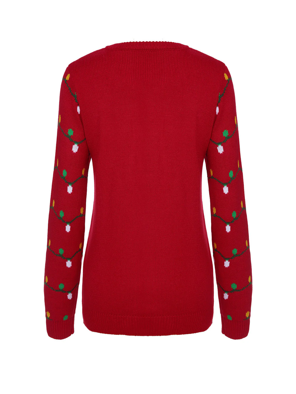 Roter 1940er Jahre Weihnachtsdruck Strickpullover - Image 2